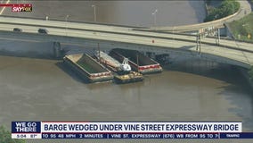 I-676 to remain closed until Thursday after barge wedges underneath bridge