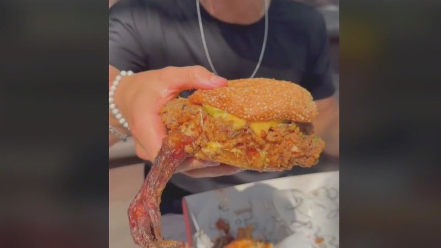 Chicken sandwich featuring claw goes viral