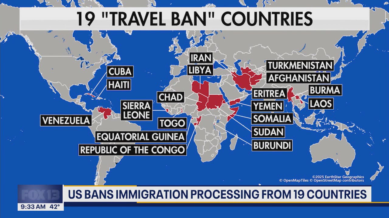 US bans immigration processing from 19 countries