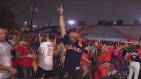 Houston Astros fans celebrate ALDS win