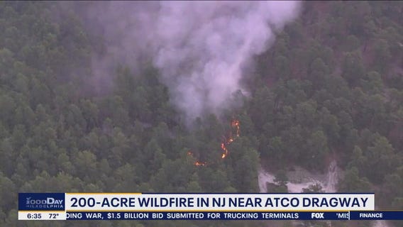 200-acre wildfire burns neat Atco Dragway in South Jersey
