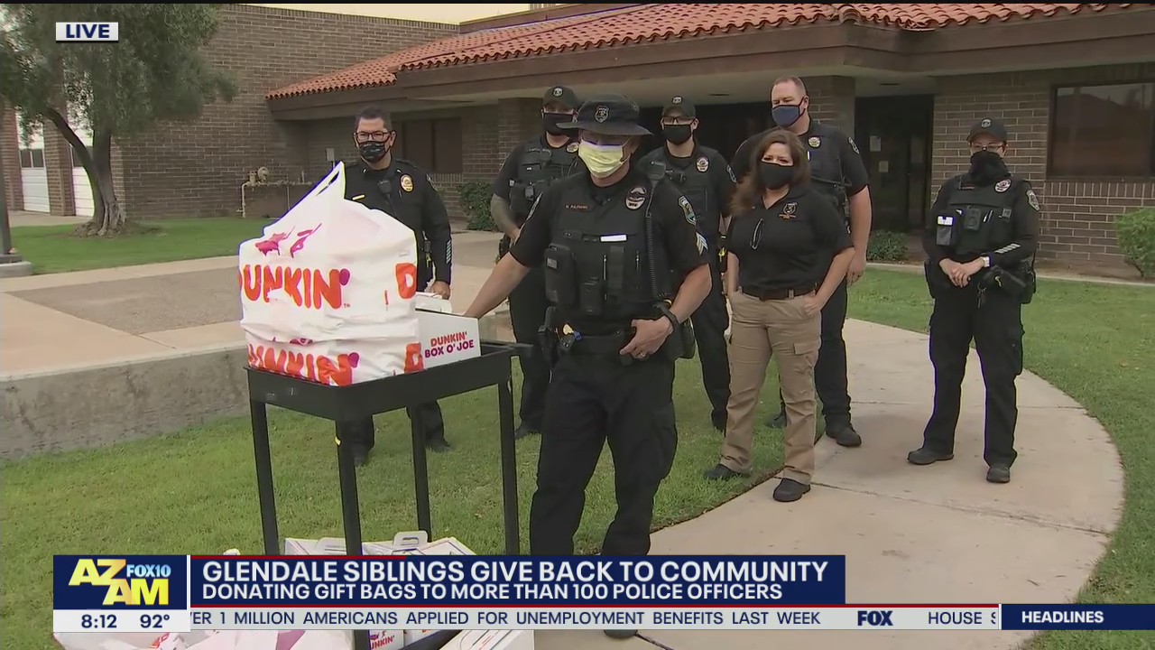 Glendale siblings donate gift bags to more than 100 police officers