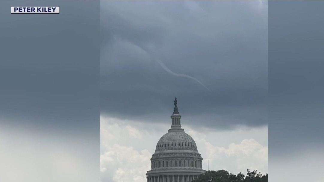 Funnel cloud spotted over the U.S. Capitol