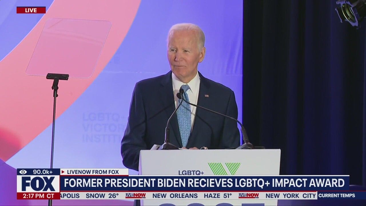 Former President Biden receives LGBTQ+ impact award