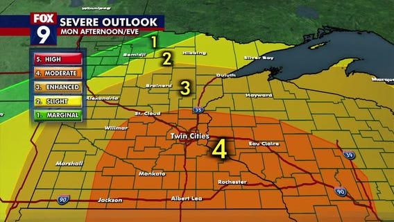 MN weather: Timeline of Monday's possible severe storms