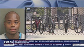 Man accused of forcing way into middle school, pulling fire alarm