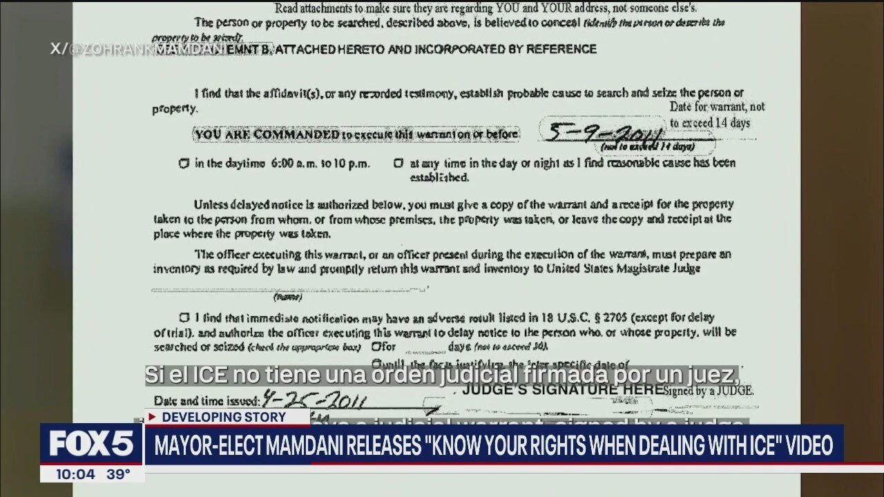 Mayor-elect Mamdani releases 'Know Your Rights When Dealing with ICE' video
