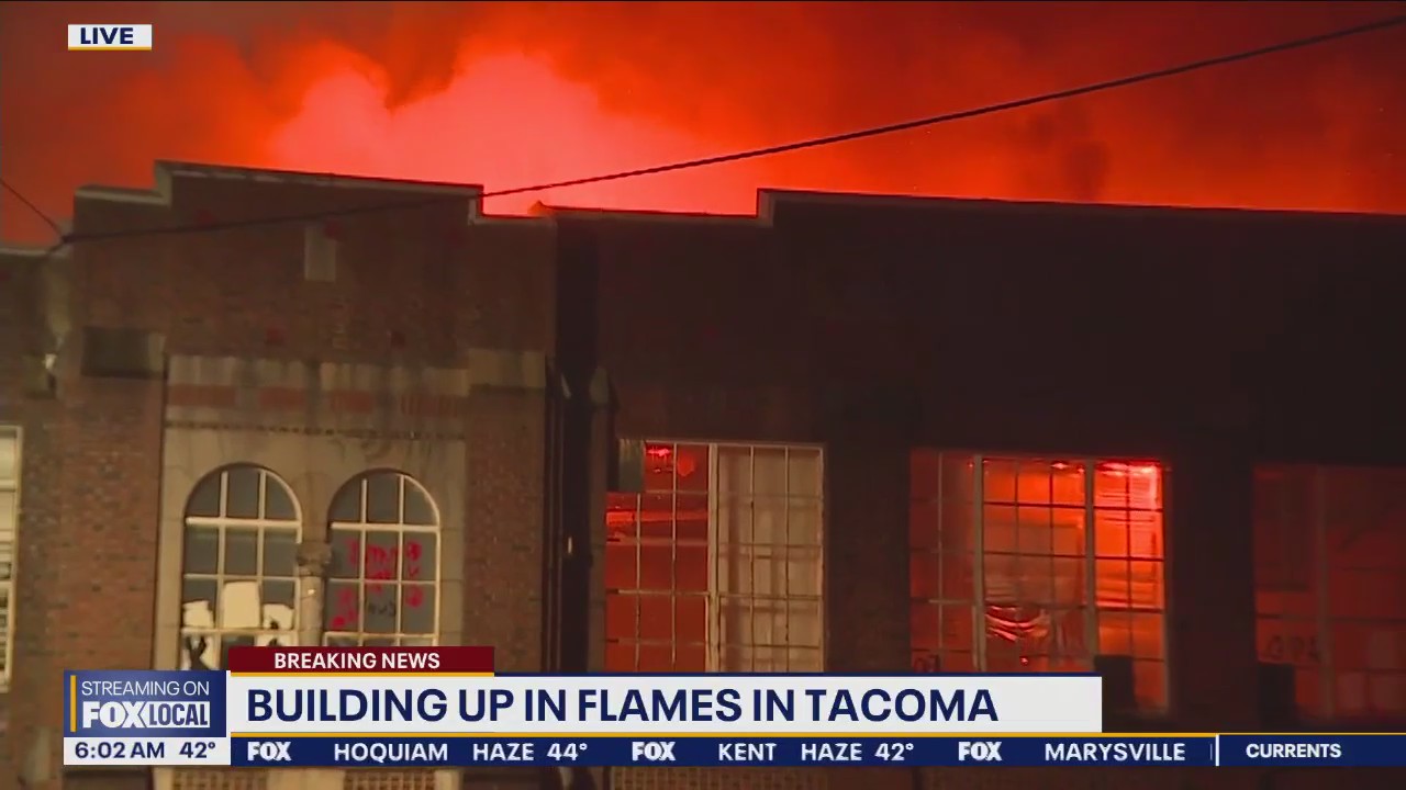 Tacoma building up in flames