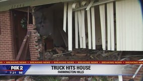 Truck barrels into house in the middle of the night in Farmington Hills
