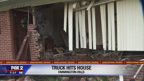 Truck barrels into house in the middle of the night in Farmington Hills