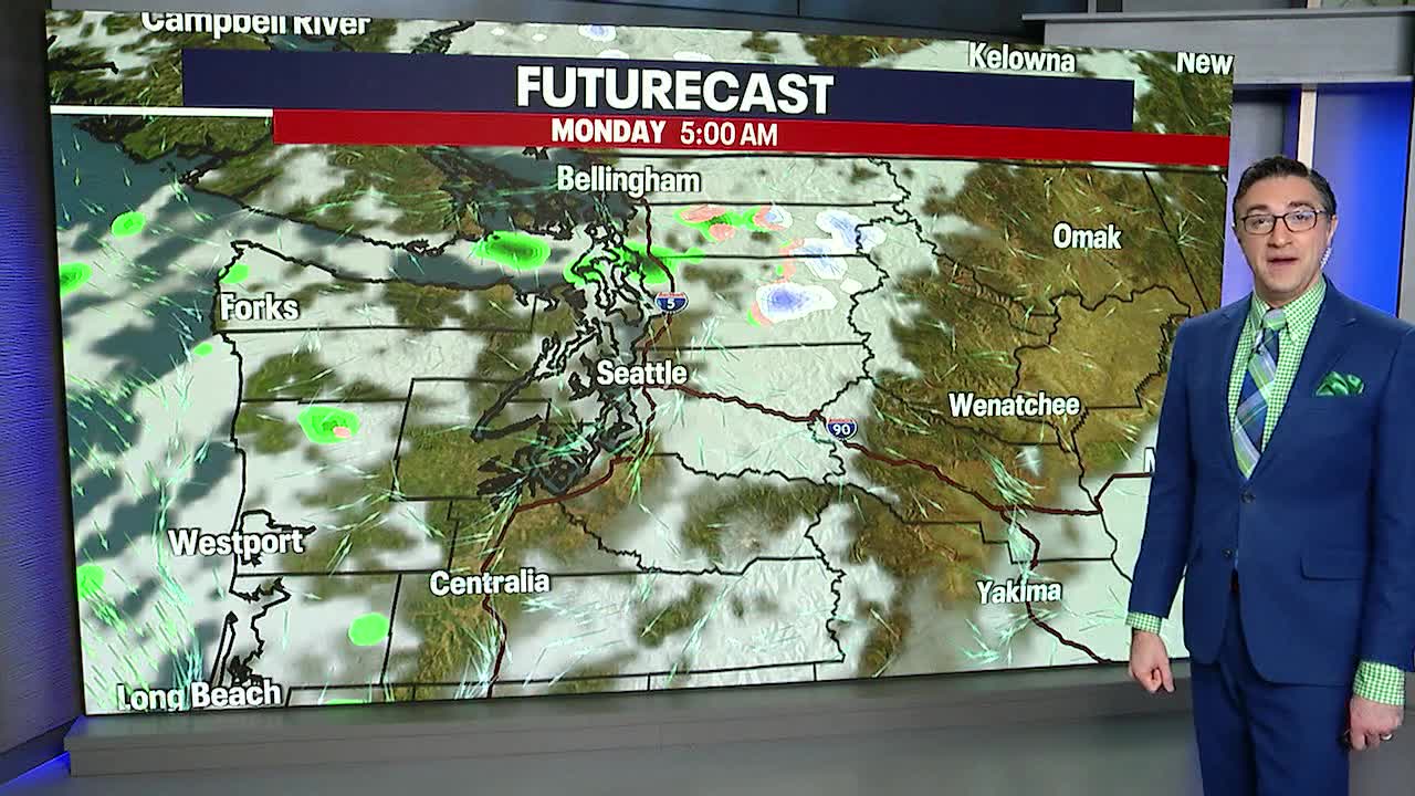 Seattle weather: On-and-off showers will continue Monday