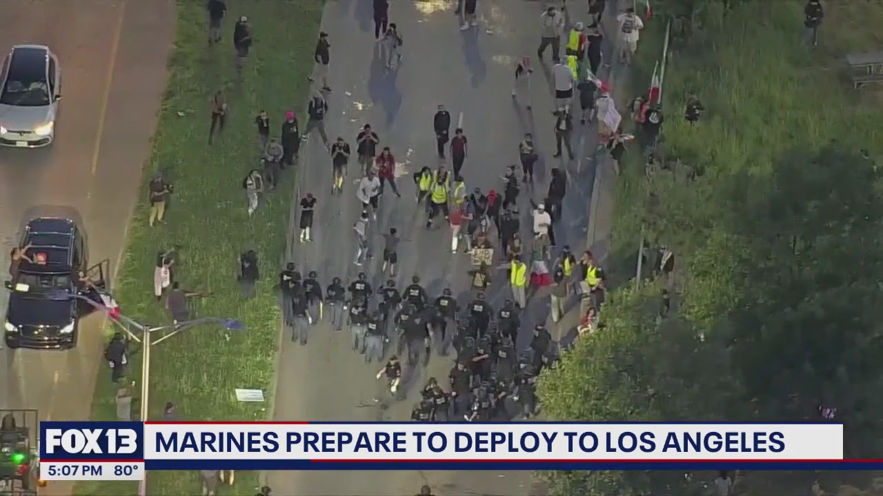 Marines prepare to deploy to LA protests
