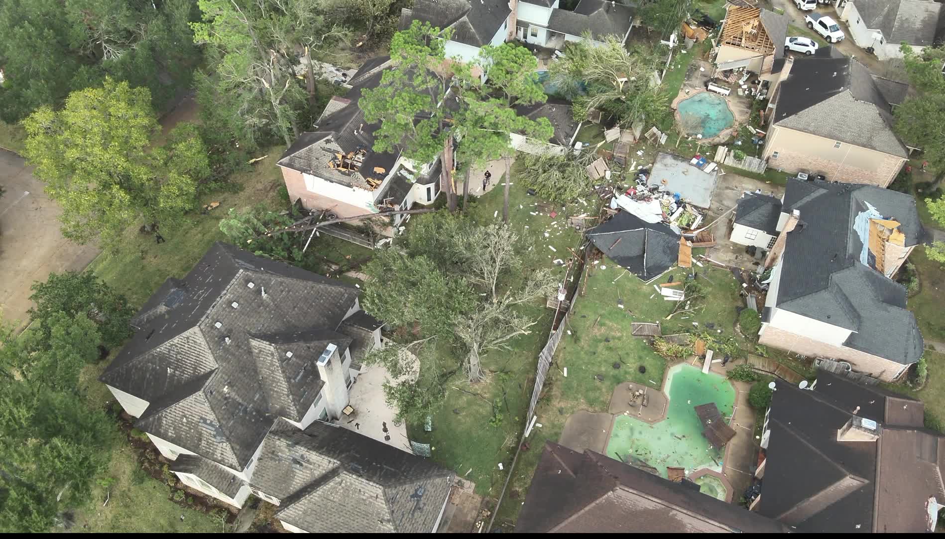 Houston weather damage: Harris County Precinct 4 drone captures damage