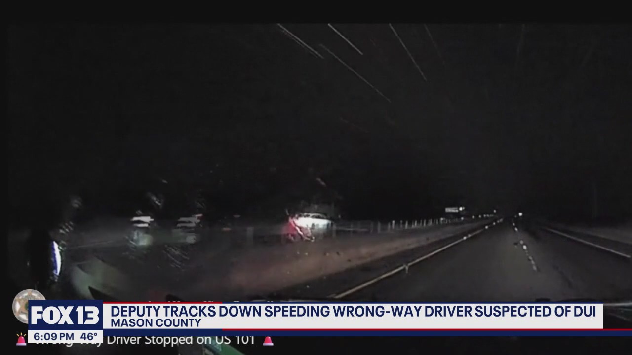 Dashcam video shows Mason County deputy chasing wrong-way driver at 100 mph