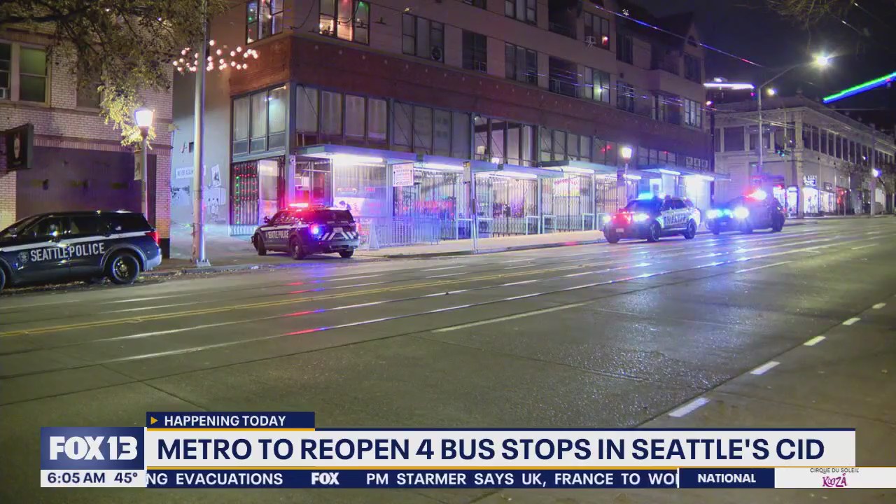Metro to reopen 4 bus stops in Seattle's CID