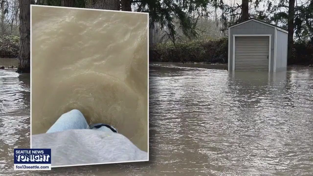 White River levee fails, flooding Pacific, WA