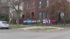 Chicago man celebrates World Cup with flag display