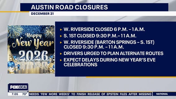 Austin New Year's Eve: Road closures