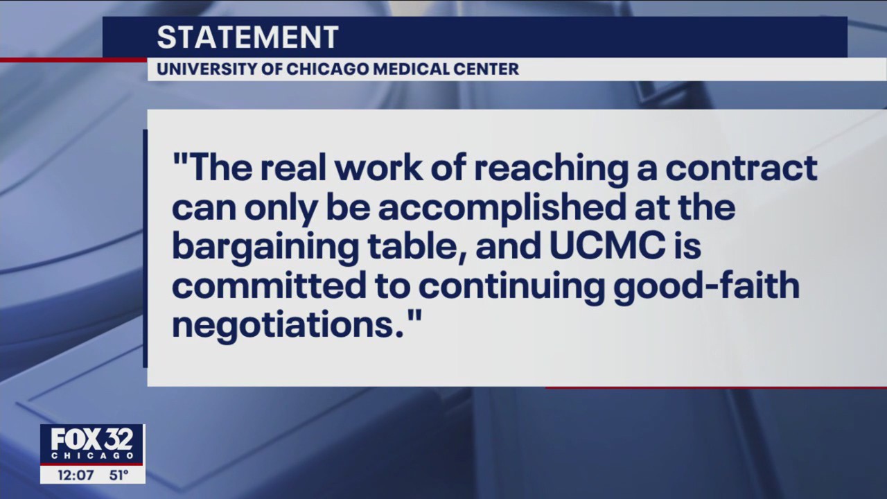 University of Chicago Medical Center responds to nurses strike vote