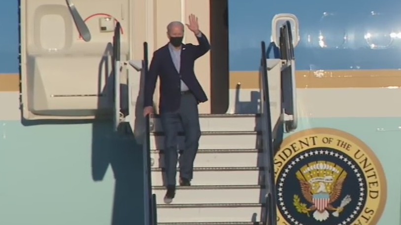 President Biden, Gov. Newsom arrive in Long Beach