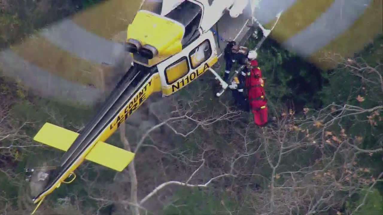 Firefighters rescue driver whose car plunged over Malibu cliff