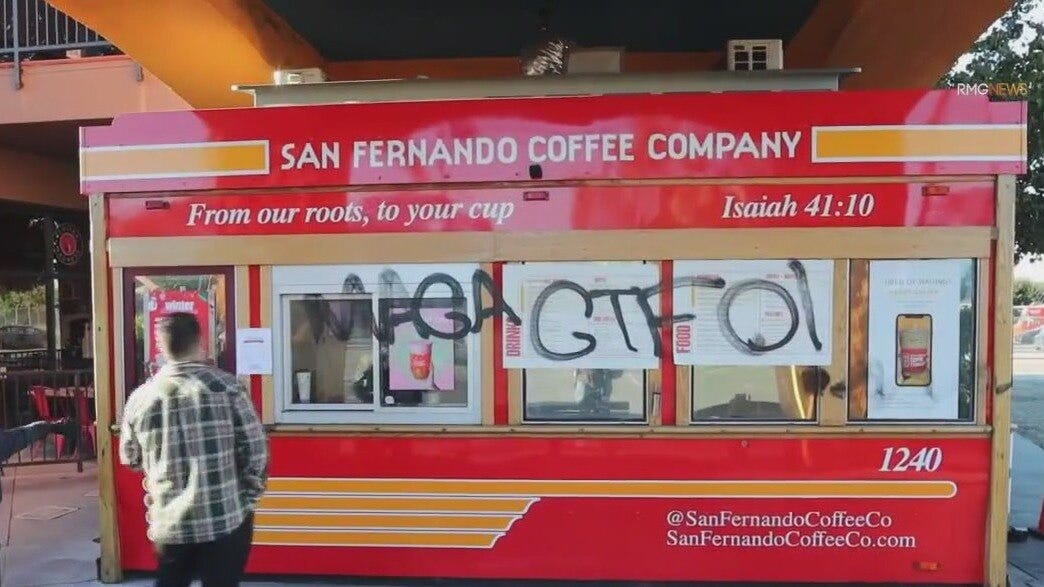 LA coffee shop vandalized with anti-MAGA graffiti