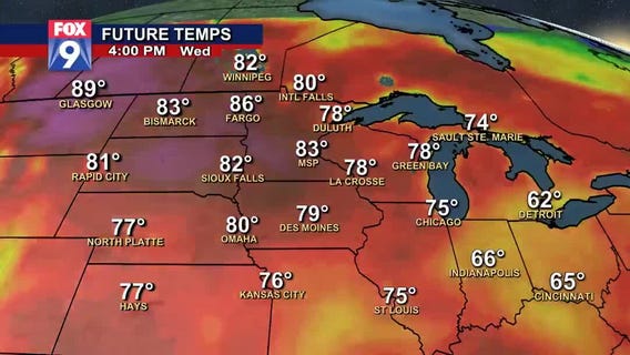 Future temps as summertime heat arrives in Minnesota