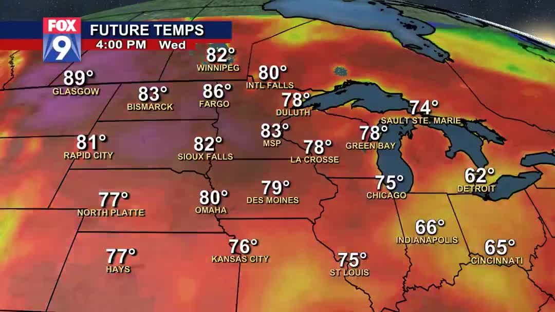 Future temps as summertime heat arrives in Minnesota