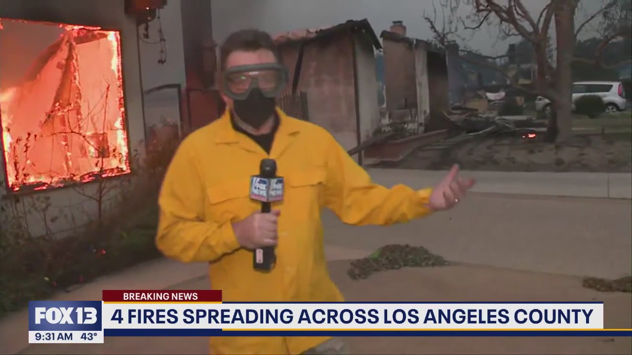 Fires rage out of control across Los Angeles County, CA