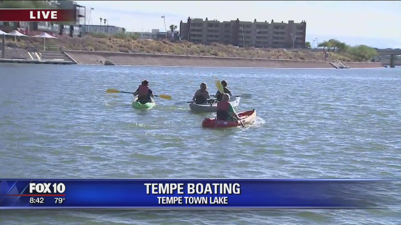Cory goes boating at Tempe Town Lake