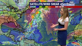 Tropics quiet, wind shear and cooler water temps