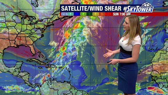 Tropics quiet, wind shear and cooler water temps