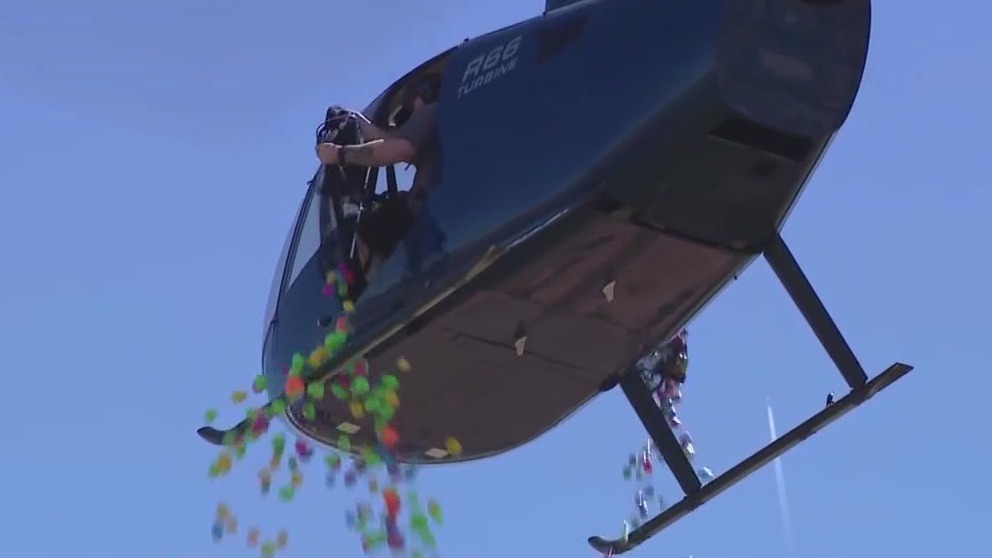 Easter eggs dropped from a helicopter in Buckeye