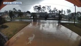Doorbell camera captures suspected funnel cloud