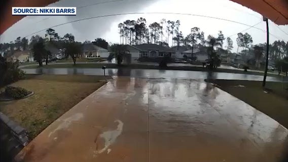 Doorbell camera captures suspected funnel cloud