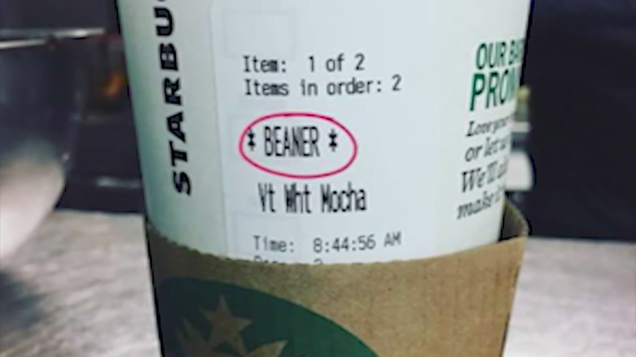 Starbucks coffee cup racial slur