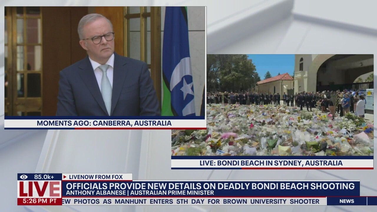 Officials provide update on Bondi Beach shooting