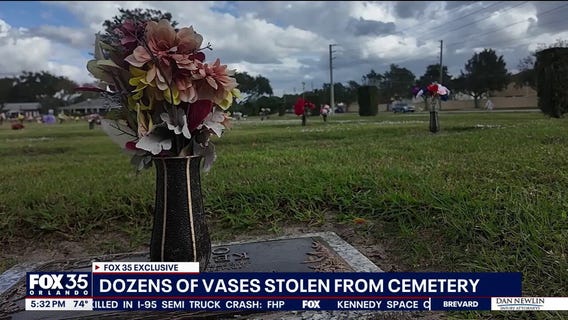 Dozens of vases stolen before Christmas from Kissimmee cemetery