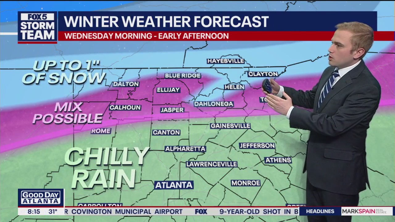 Snow possible in North Georgia on Wednesday