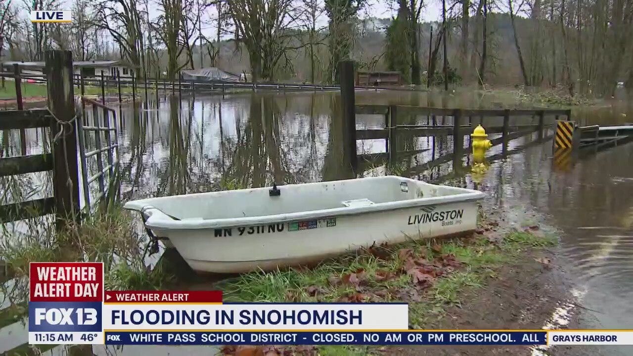 Flooding in Snohomish swallows roads and lakes