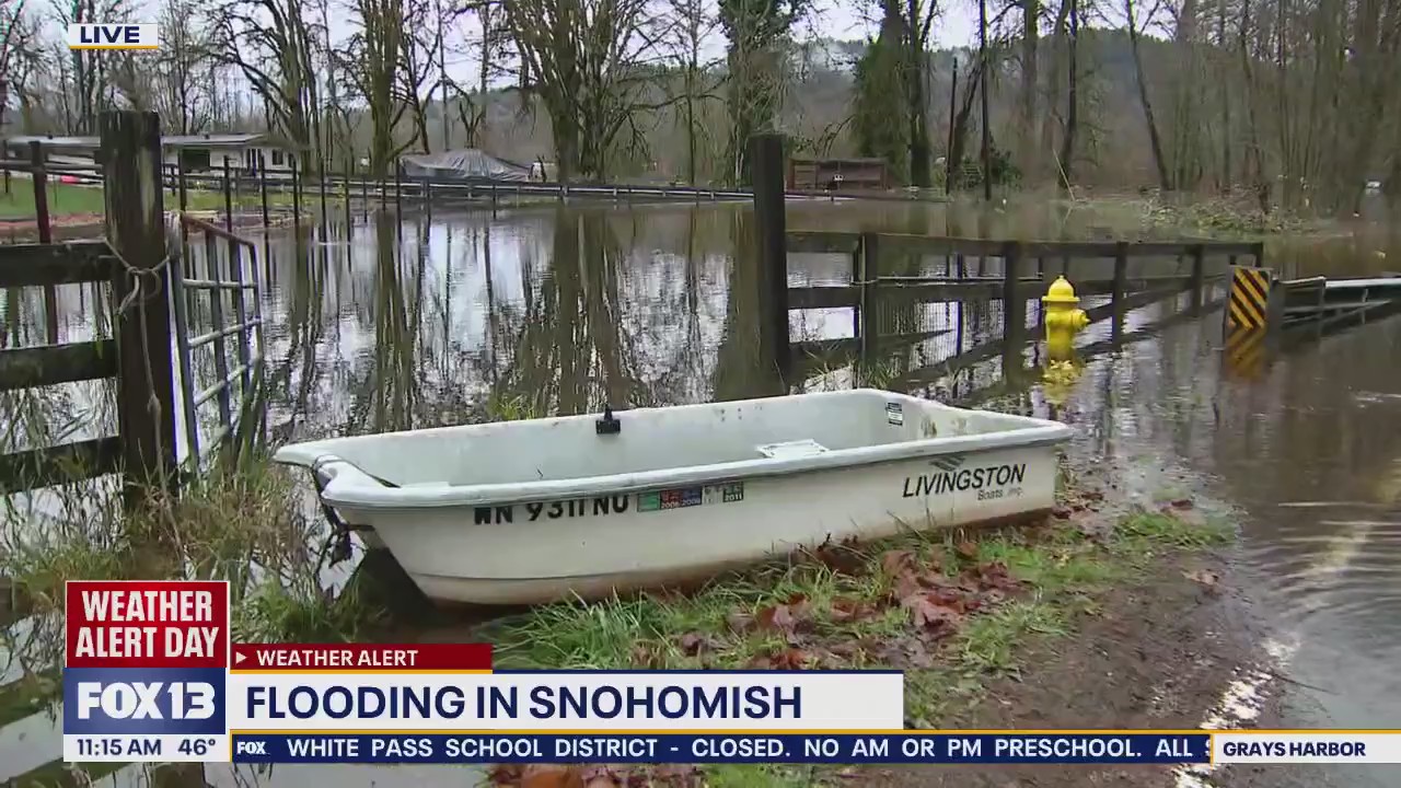 Flooding in Snohomish swallows roads and lakes