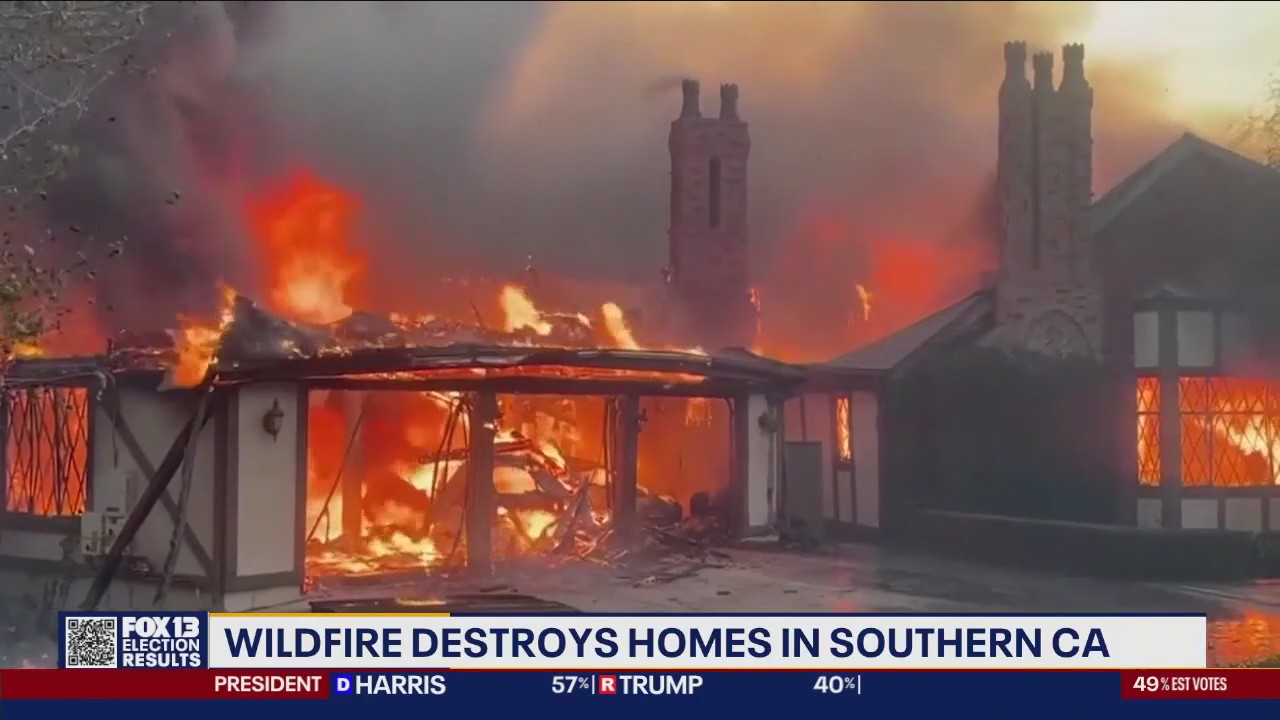 Wildfire destroys homes in southern CA