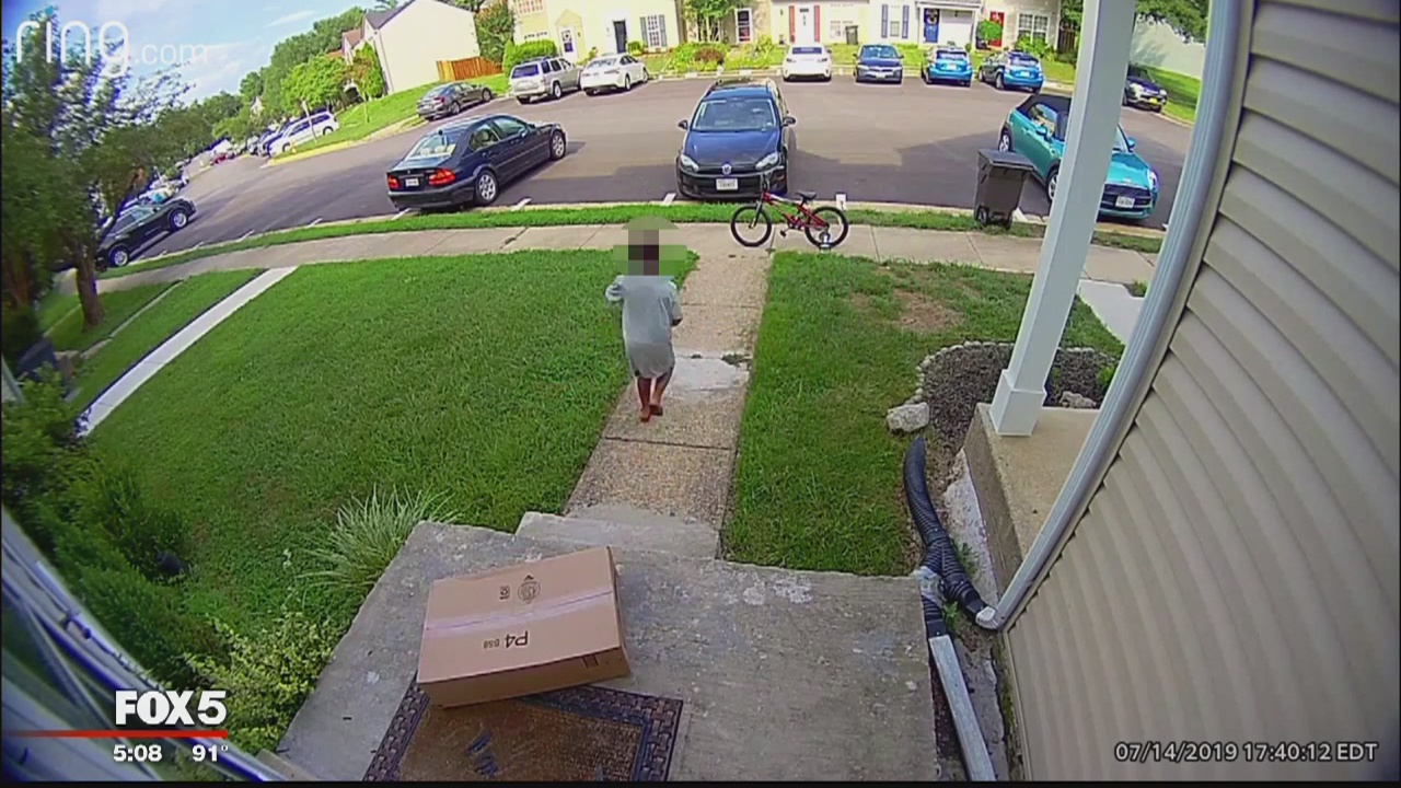 Boy caught on camera tampering with packages