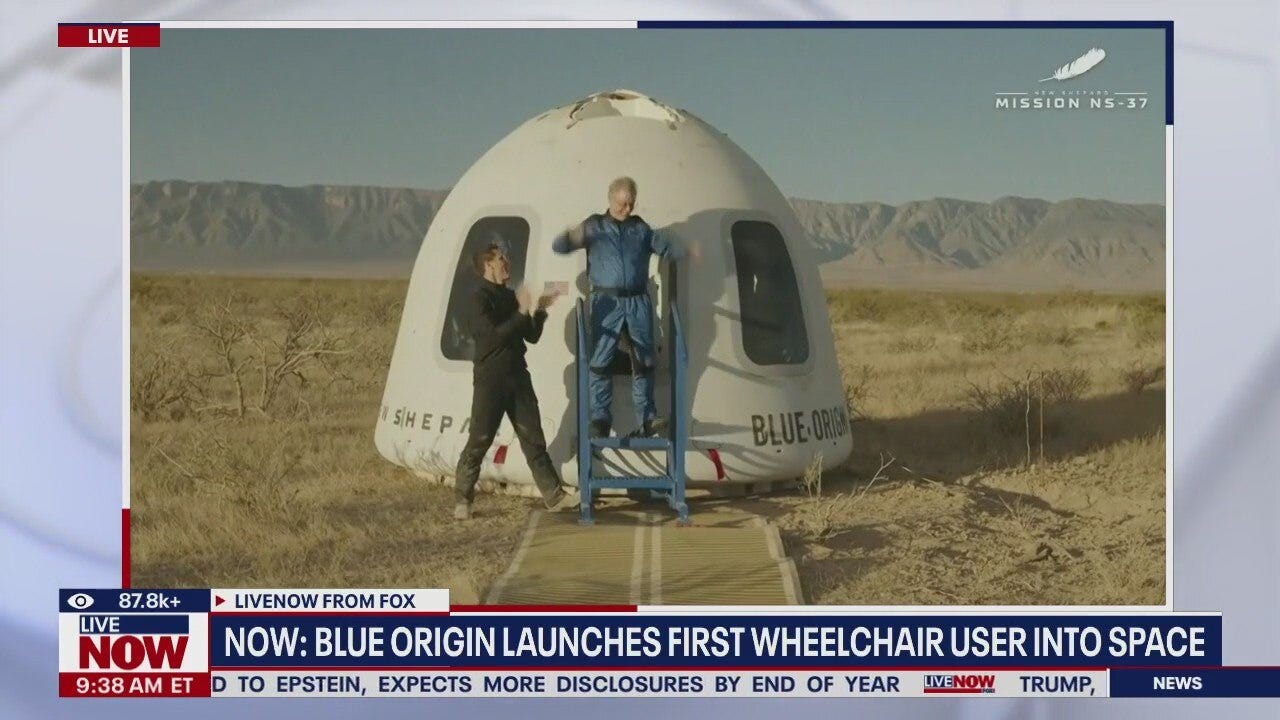 Blue Origin launches 1st wheelchair user