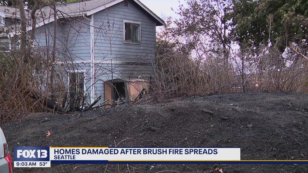 Brush fire damages homes in Seattle's Beacon Hill neighborhood