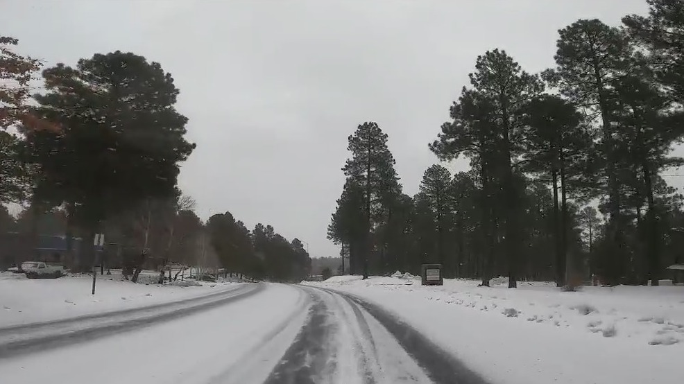 Here's a look at snowy winter weather in Flagstaff causing difficult road conditions