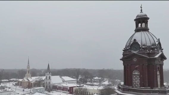 Tour snowy Newnan from the air