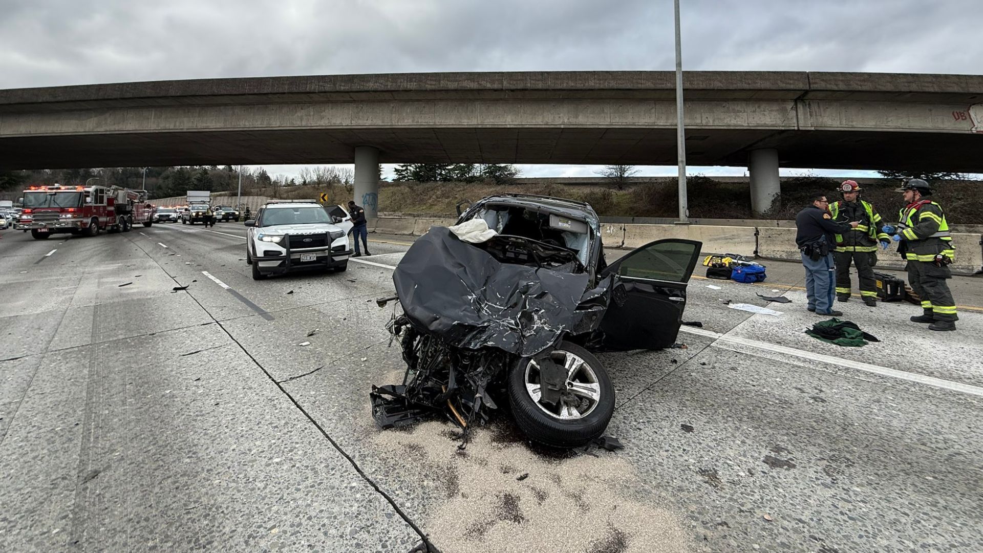 Press conference after car goes off SR 599 overpass in deadly crash ...