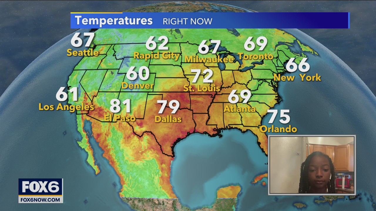 10-year-old Samariyah helps with the weather