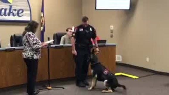 Big Lake K9 Bruno takes oath